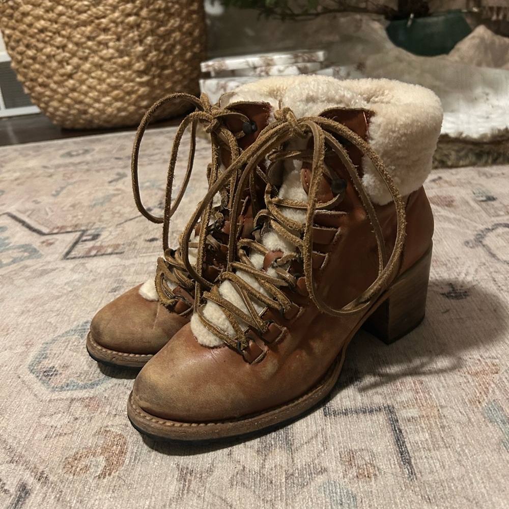 Norway Booties in Cognac by Freebird size 10